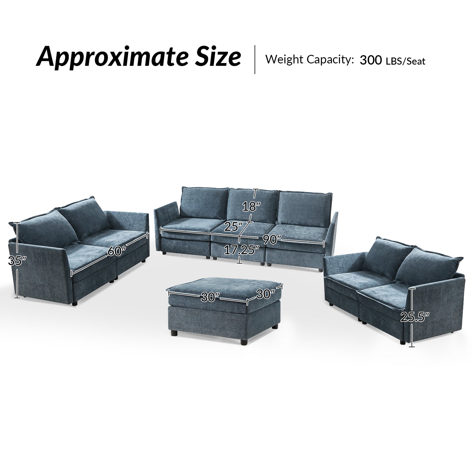 Harmetrix Oversized Soft Sectional Couch with Storage | Modern L-Shaped Sofa Bed with Hidden Compartment | Perfect for Living Room, Family Room & Small Spaces