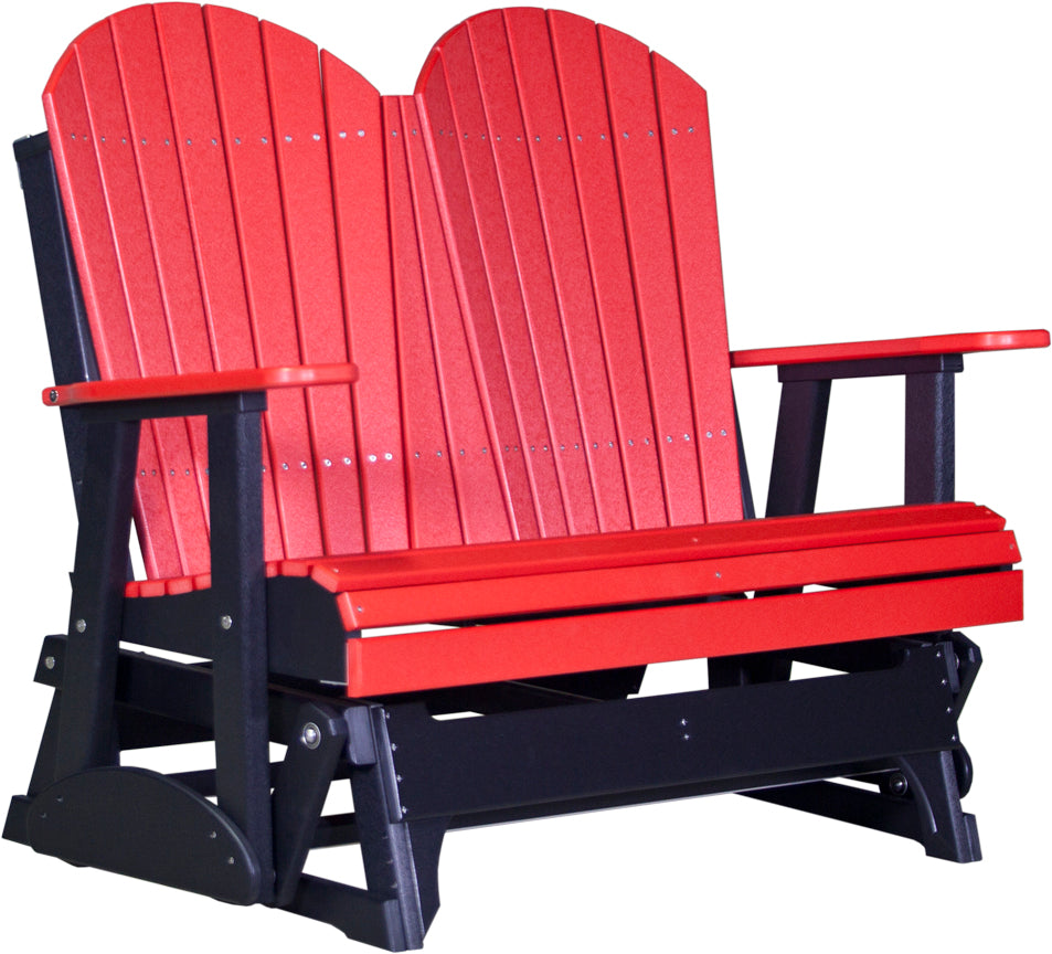 LuxCraft 4-Foot Adirondack Glider Chair - Outdoor Patio Swing for Garden, Porch & Backyard Relaxation