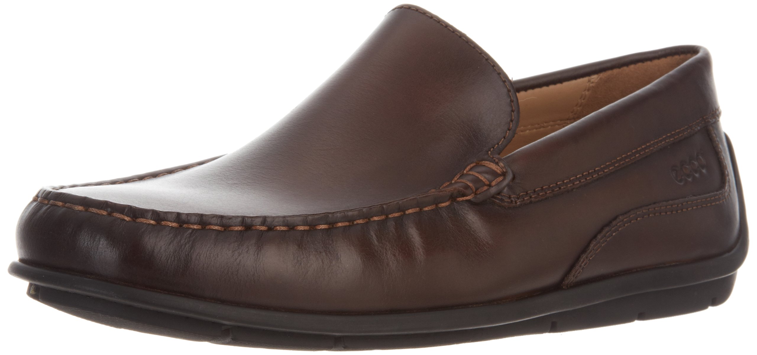 ECCO Men's Soft Leather Moccasin Slip-On Shoes - Comfortable & Stylish Casual Loafers for Walking, Travel & Everyday Wear