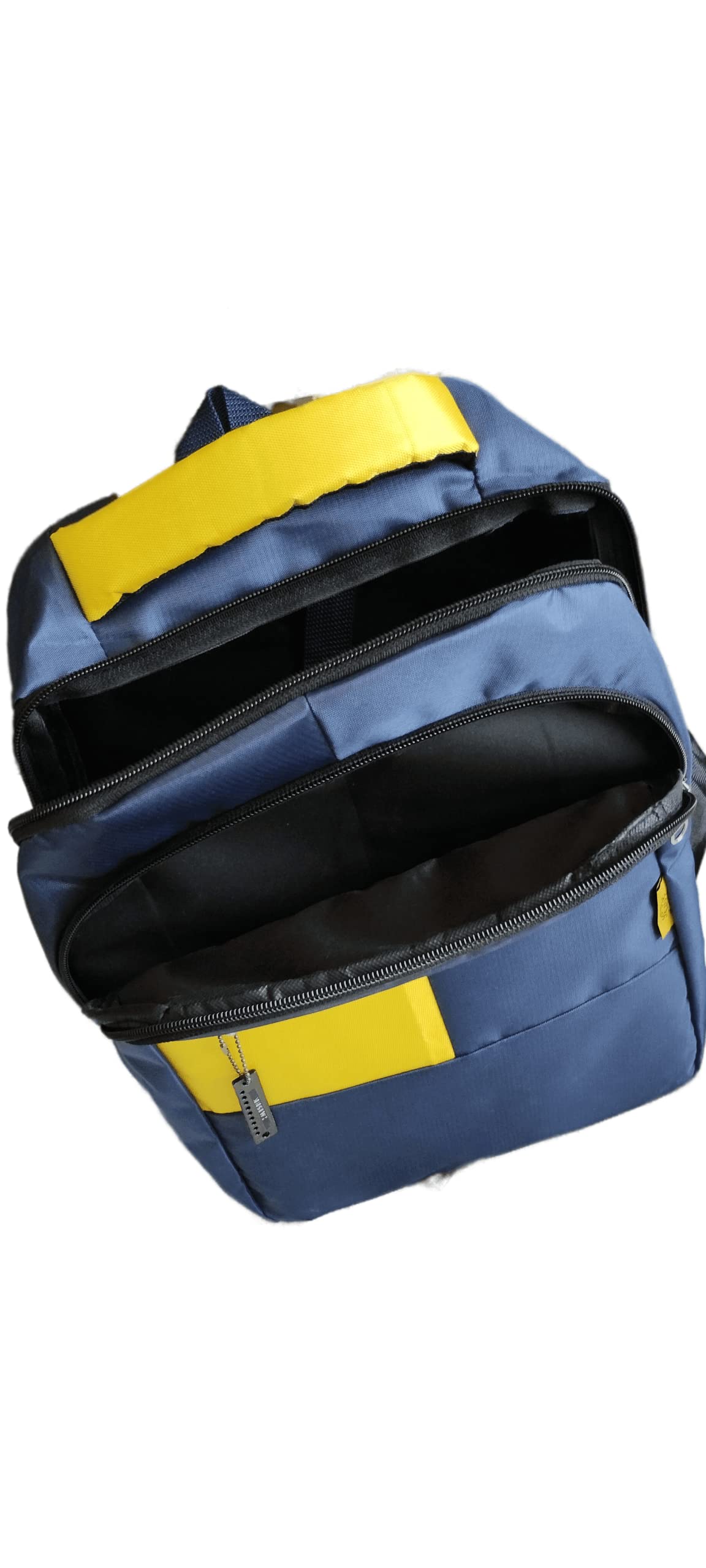 MISHK PU Nylon School Backpack for Boys & Girls - Durable College Backpack for Students - Travel Backpack for Men & Women - Navy Blue - Perfect for School, Work, Travel & Daily Commute