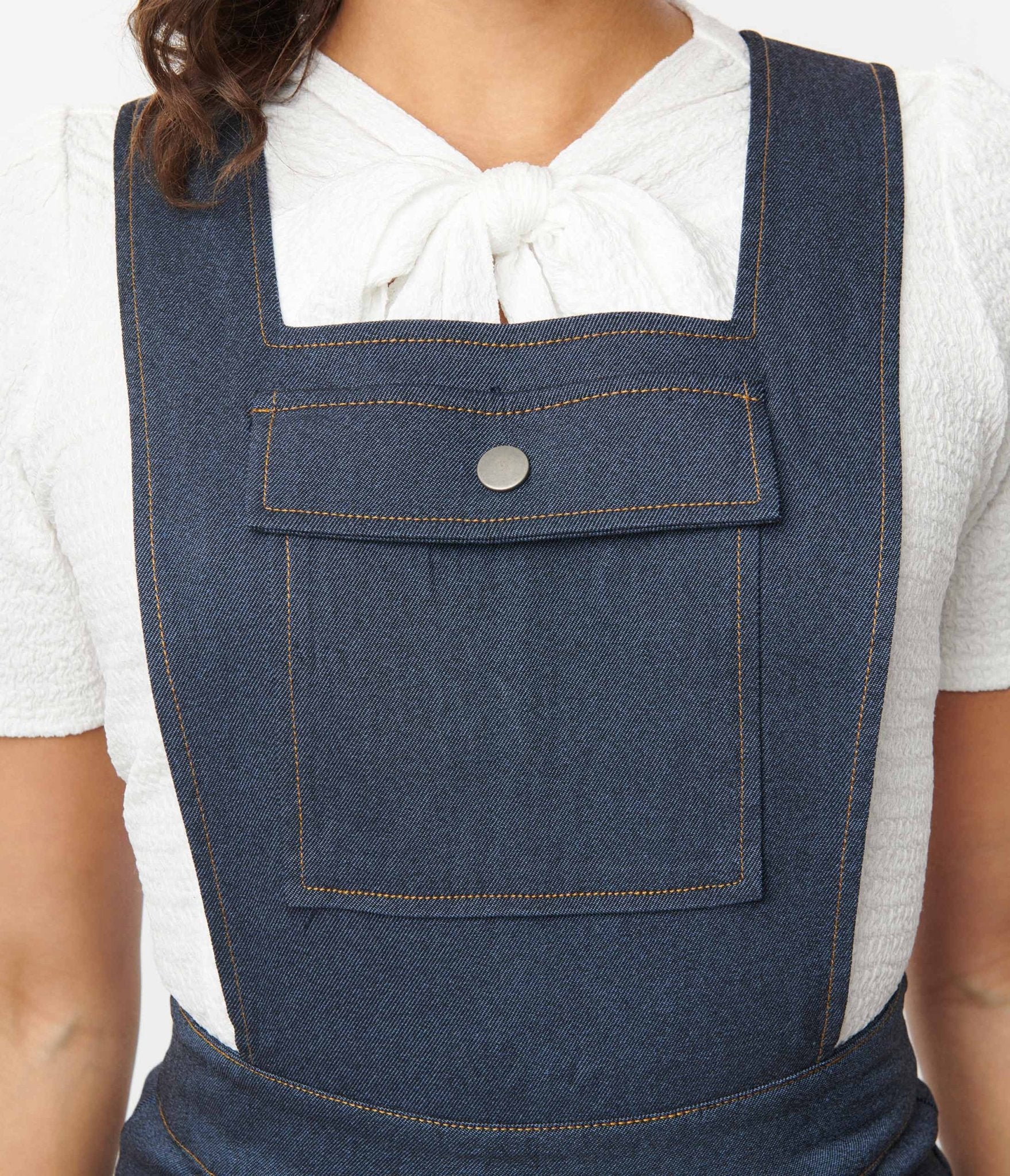 Vintage Dark Denim Overalls for Women - Retro High Waisted Bib Overalls with Adjustable Straps - Perfect for Casual Outfits, Farmhouse Style & Fall Fashion