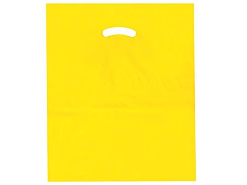 Premium Yellow Super Gloss Merchandise Bags 15x18x4 Inches - 1.25 Mil Thick Recycled Plastic Bags (Pack of 500) - Ideal for Retail Packaging, Gift Wrapping & Boutique Shopping Bags - WRAPS-SG2YE