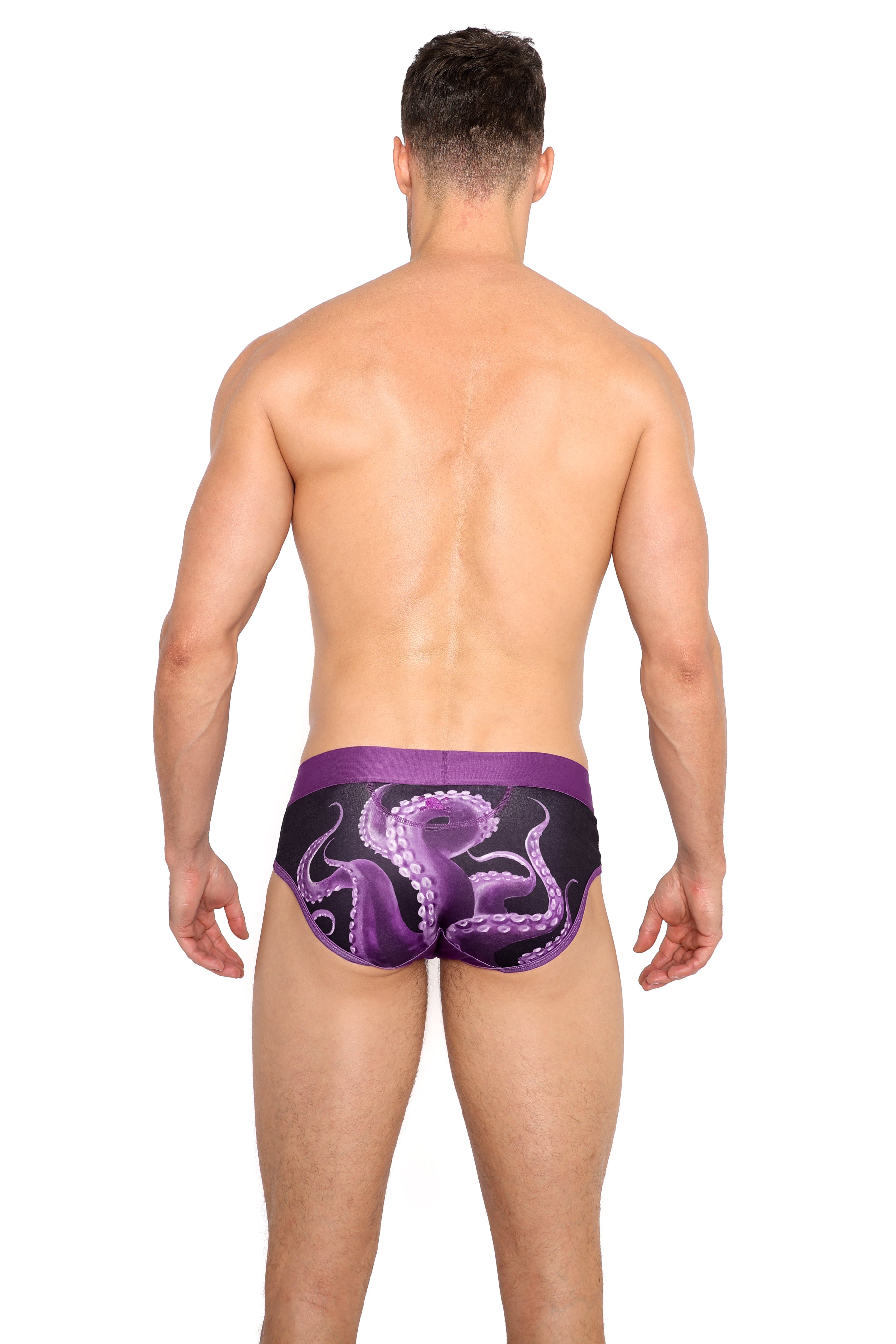 Purple Octopus Briefs - Fun & Comfortable Men's Underwear for Casual Wear, Sleep & Gifts