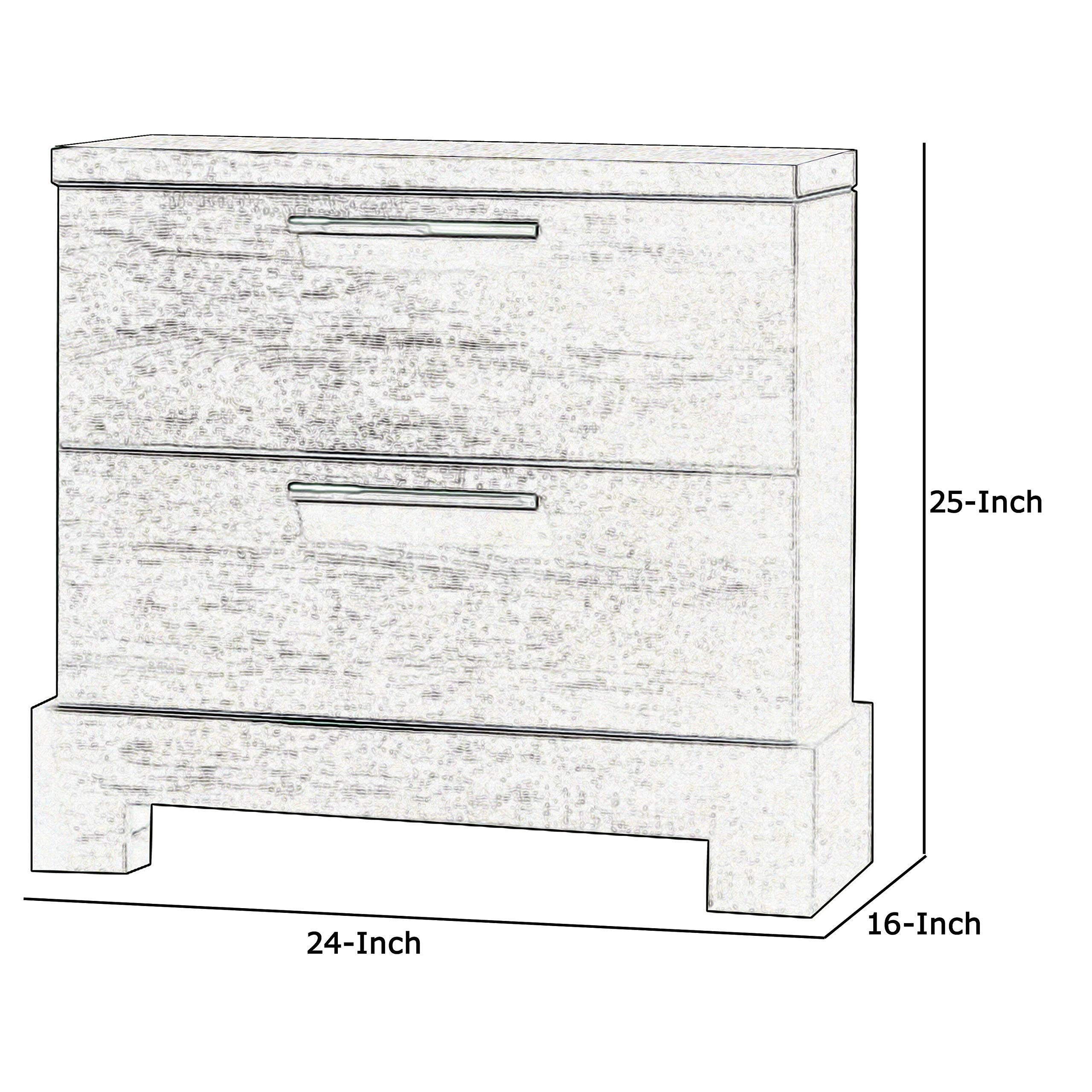 Benjara 2 Drawer Wooden Nightstand with Bar Pulls & Panel Support - Gray Finish for Bedroom, Living Room & Office Furniture