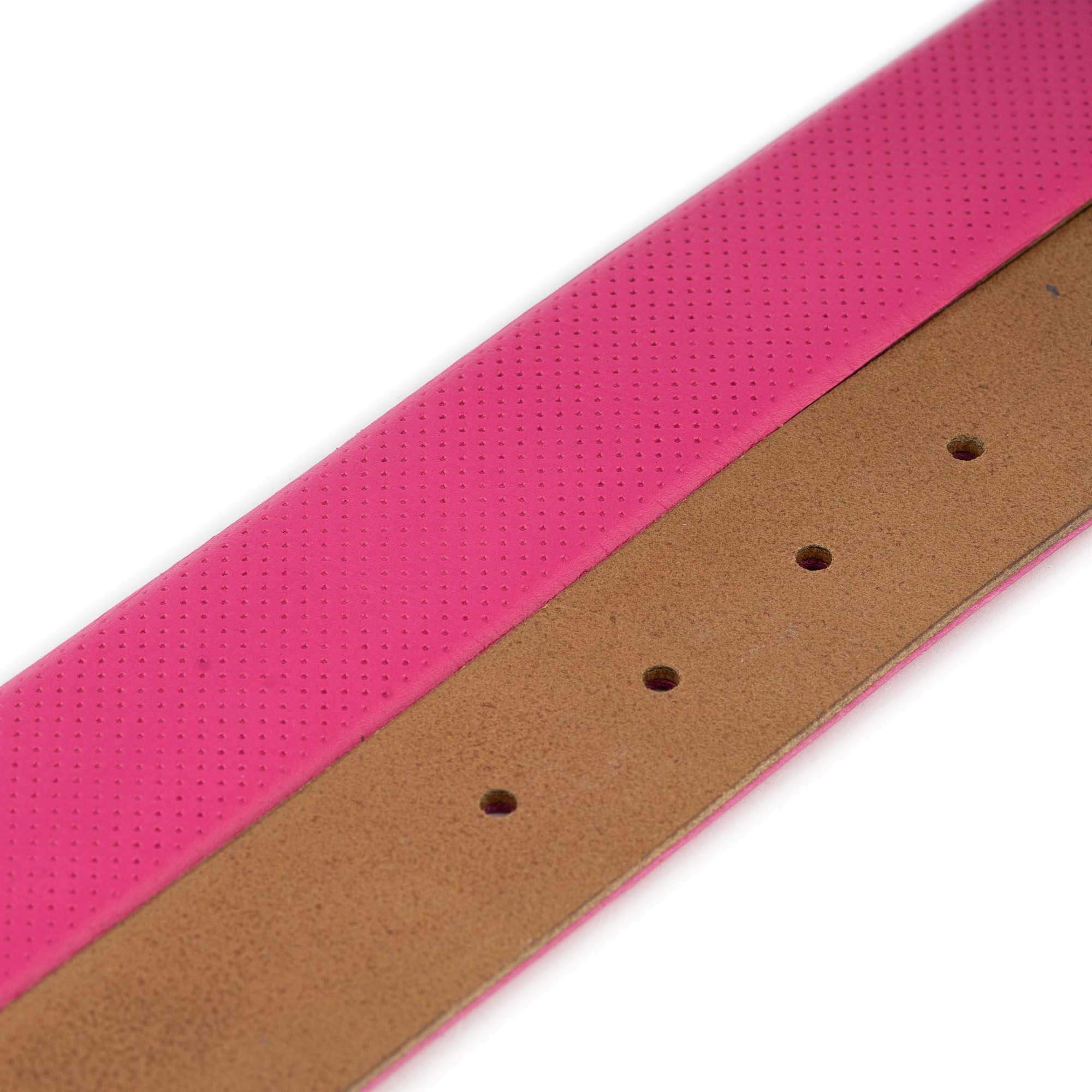 Luxury Pink Perforated Leather Golf Belt Strap for Ferragamo Buckles - Perfect for Golf Outings, Casual Wear & Designer Fashion Accessories