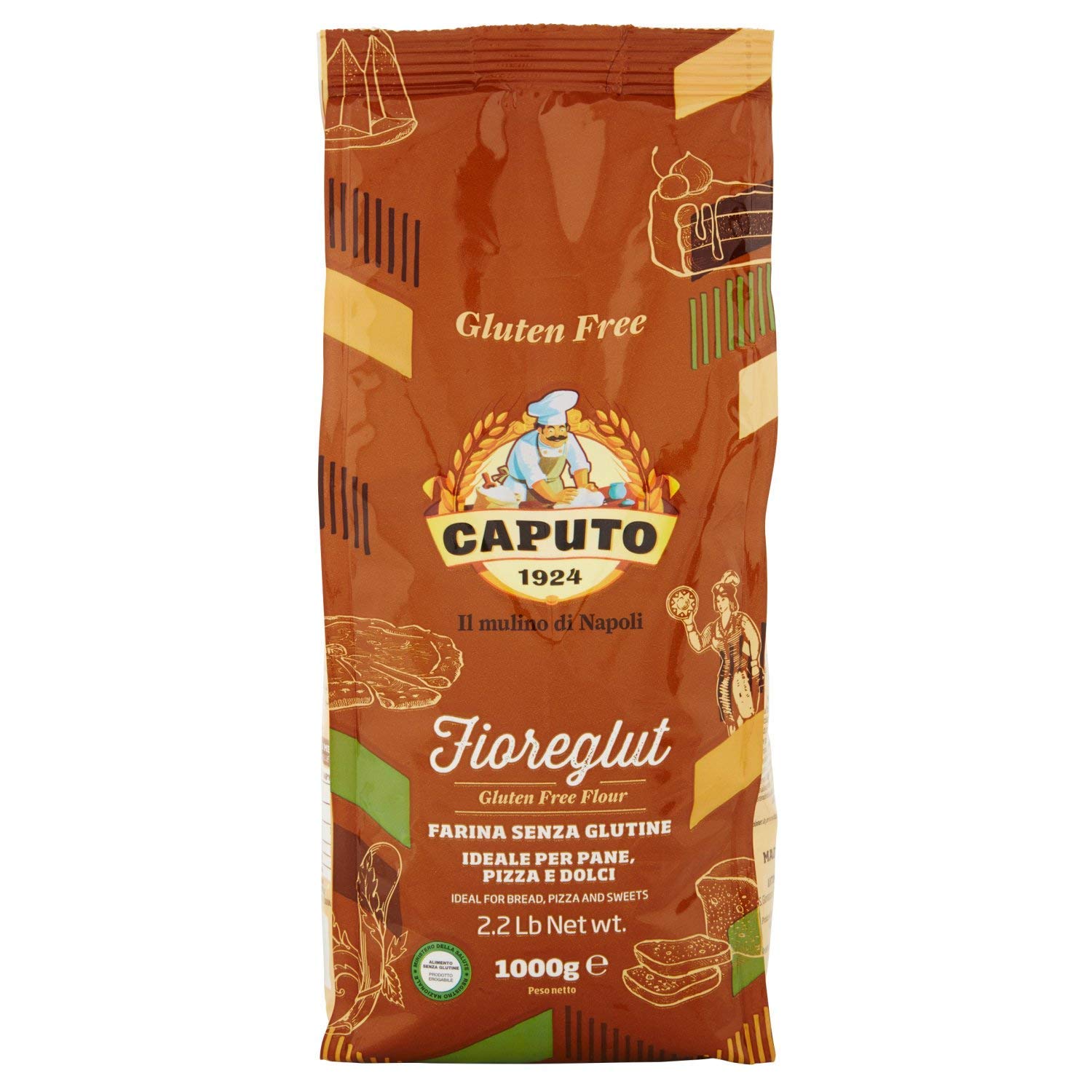 Antimo Caputo Gluten Free Pizza Flour 2.2lb (12 Pack) - All Natural Multi-Purpose Flour & Starch Blend for Baking Pizza, Bread, Pasta, Cookies | Perfect for Home Chefs, Restaurants & Gluten-Free Diets