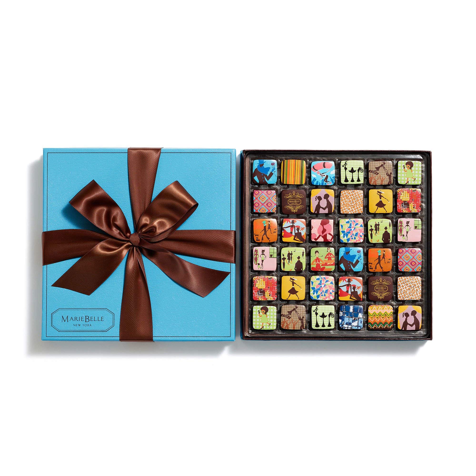 MarieBelle Signature Ganache Collection - 36 Piece Gourmet Chocolate Assortment in Elegant Blue Gift Box | Perfect for Holidays, Corporate Gifts & Special Occasions