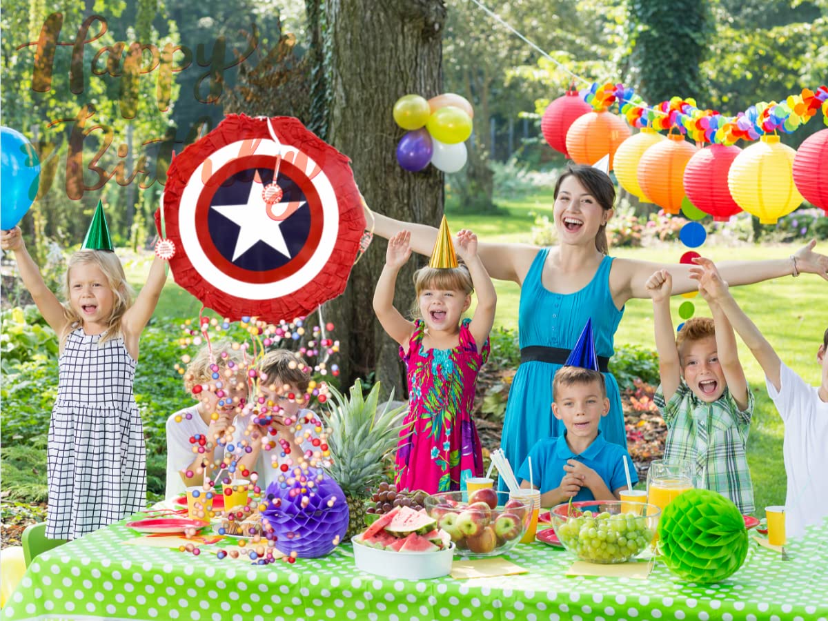 Superhero Shield Pinata for Birthday Parties, Halloween & Christmas - Boys Superhero Theme Party Supplies for Pinata Festival, Kids Celebration & Special Events