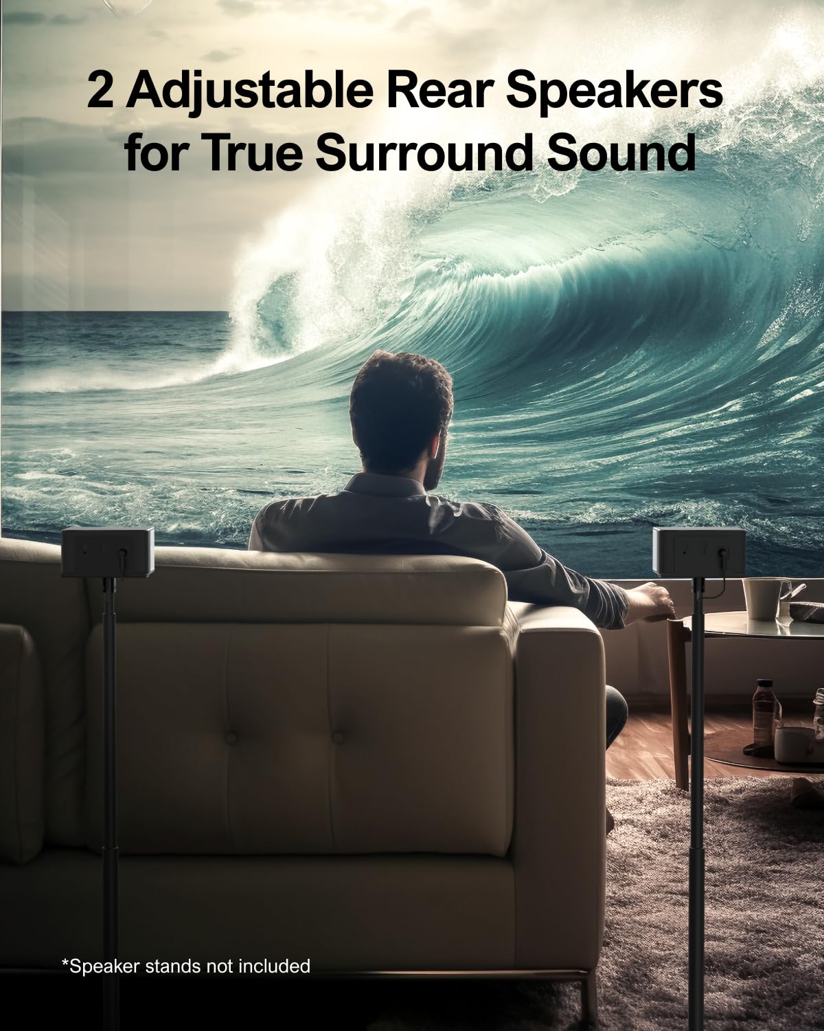 ULTIMEA 5.1 Virtual Surround Sound Bar with 320W Wireless Subwoofer, Adjustable Surround Speakers for Smart TV, Home Theater Sound System, Perfect for Living Room and Movie Nights