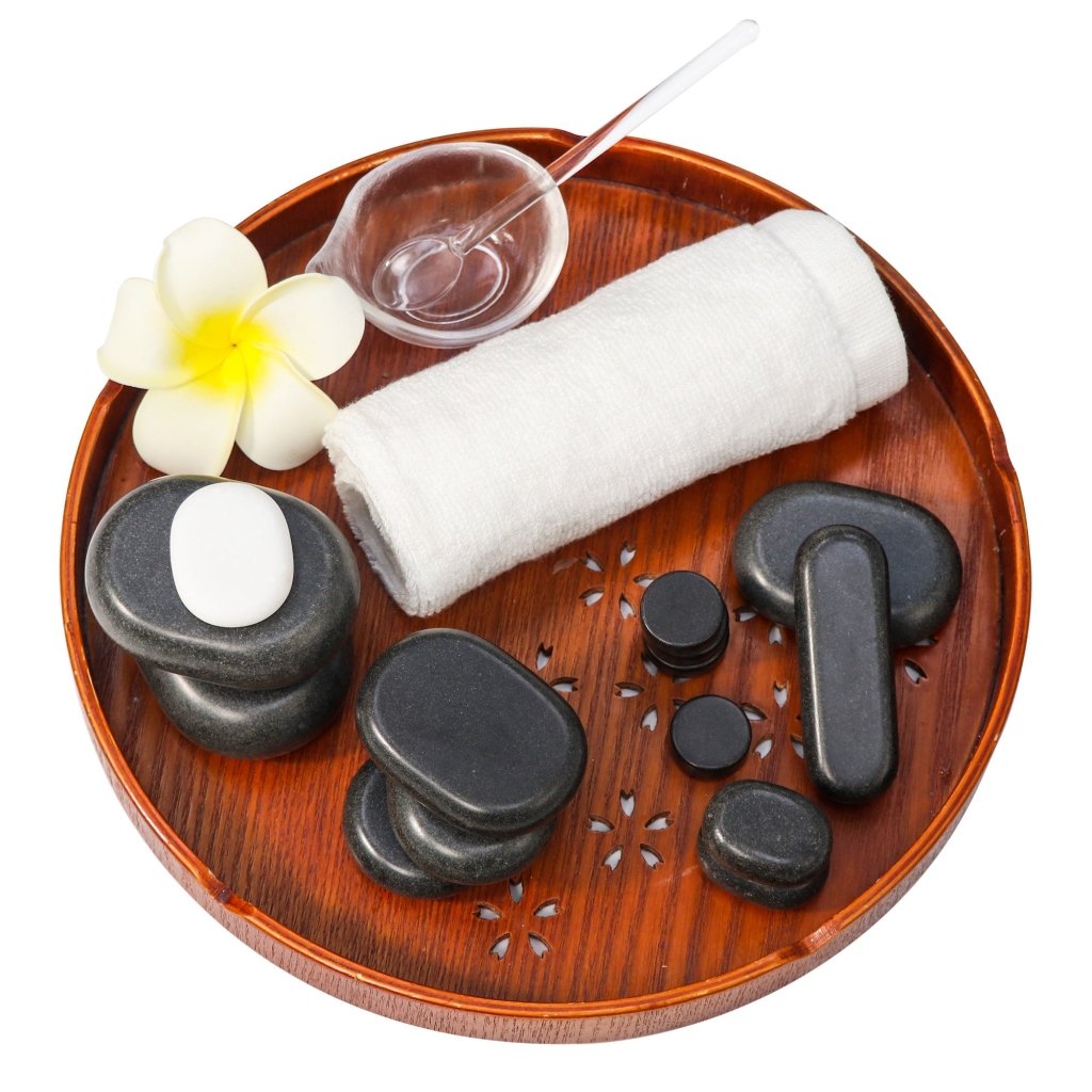 Deluxe 40-Piece Hot Stone Massage Kit with Black Lava Basalt Rocks - Professional Full Body Relaxation for Spa, Home Therapy & Couples Massage