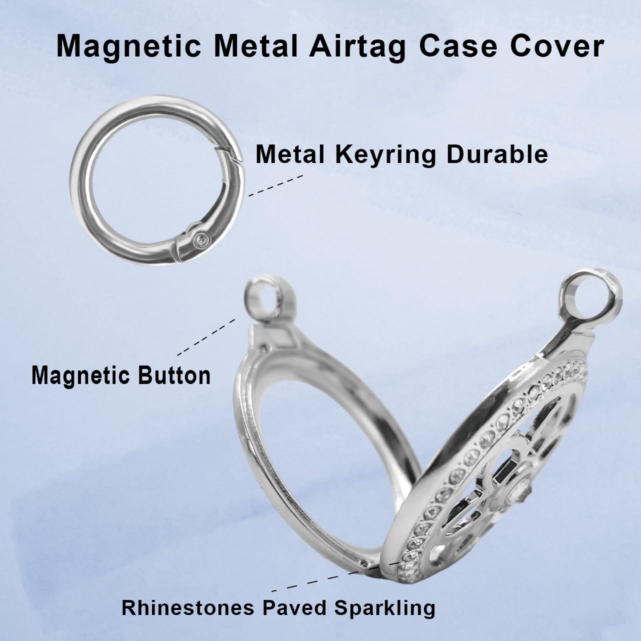 Airtag Necklace for Women & Men - Silver GPS Tracker Jewelry for Travel & Safety