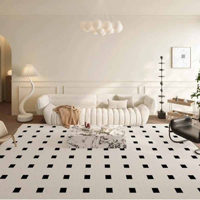 Reign Geometric Grid Spillproof Pet Friendly Area Rug - Non-Slip Washable Living Room Carpet for Dogs & Cats - Perfect for Home, Office, and High Traffic Areas