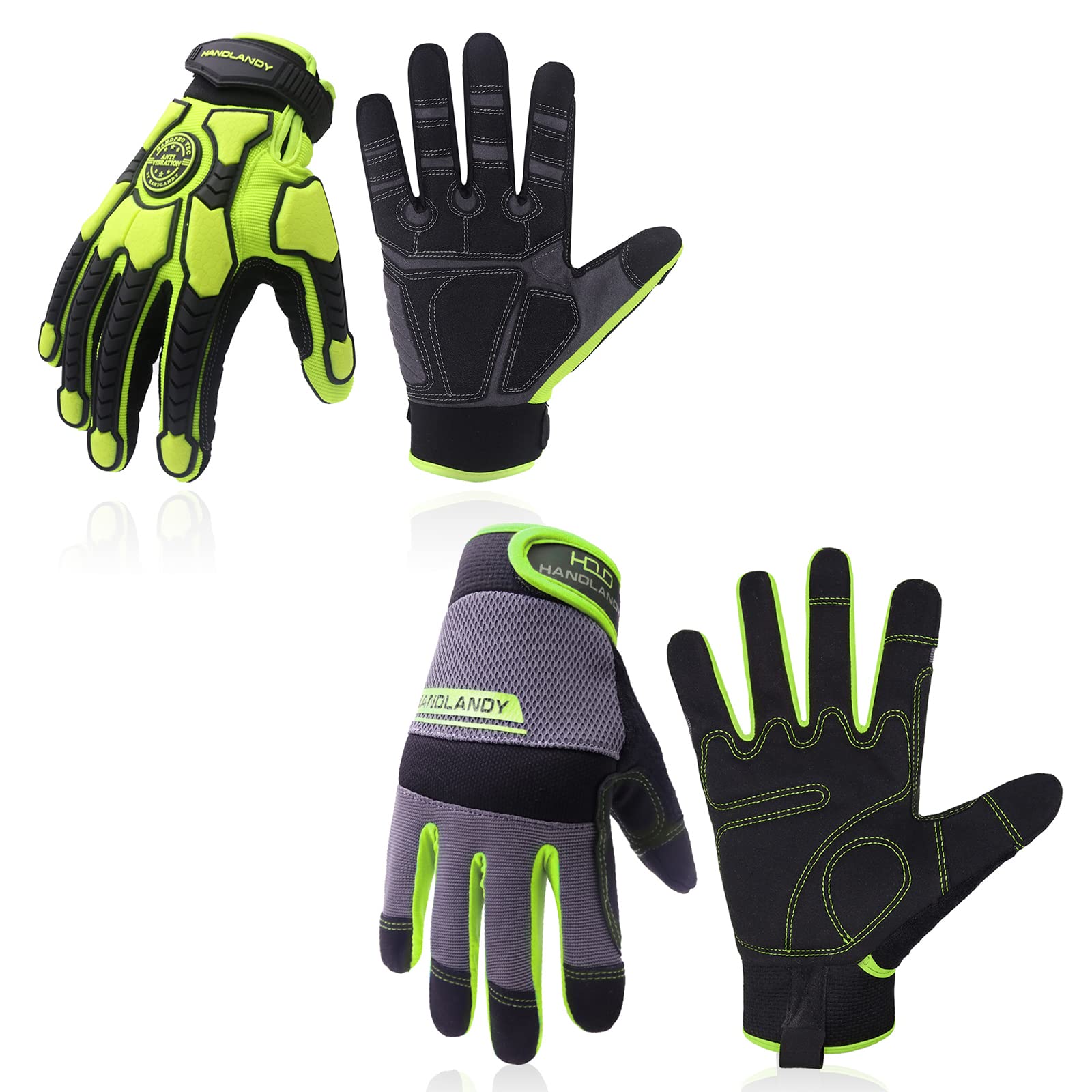 Men's Heavy Duty Anti-Vibration Work Gloves - Mechanic & Light Duty Gloves (Size M) for Auto Repair & Construction