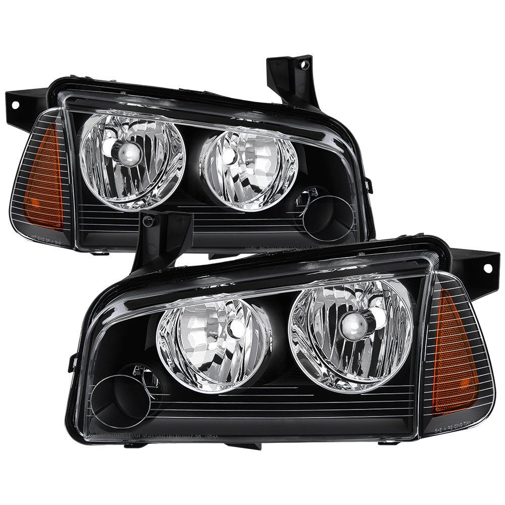 2005-2010 Dodge Charger Crystal Clear Halogen Headlight Assembly - Upgrade Replacement for Improved Night Driving & Style Enhancement