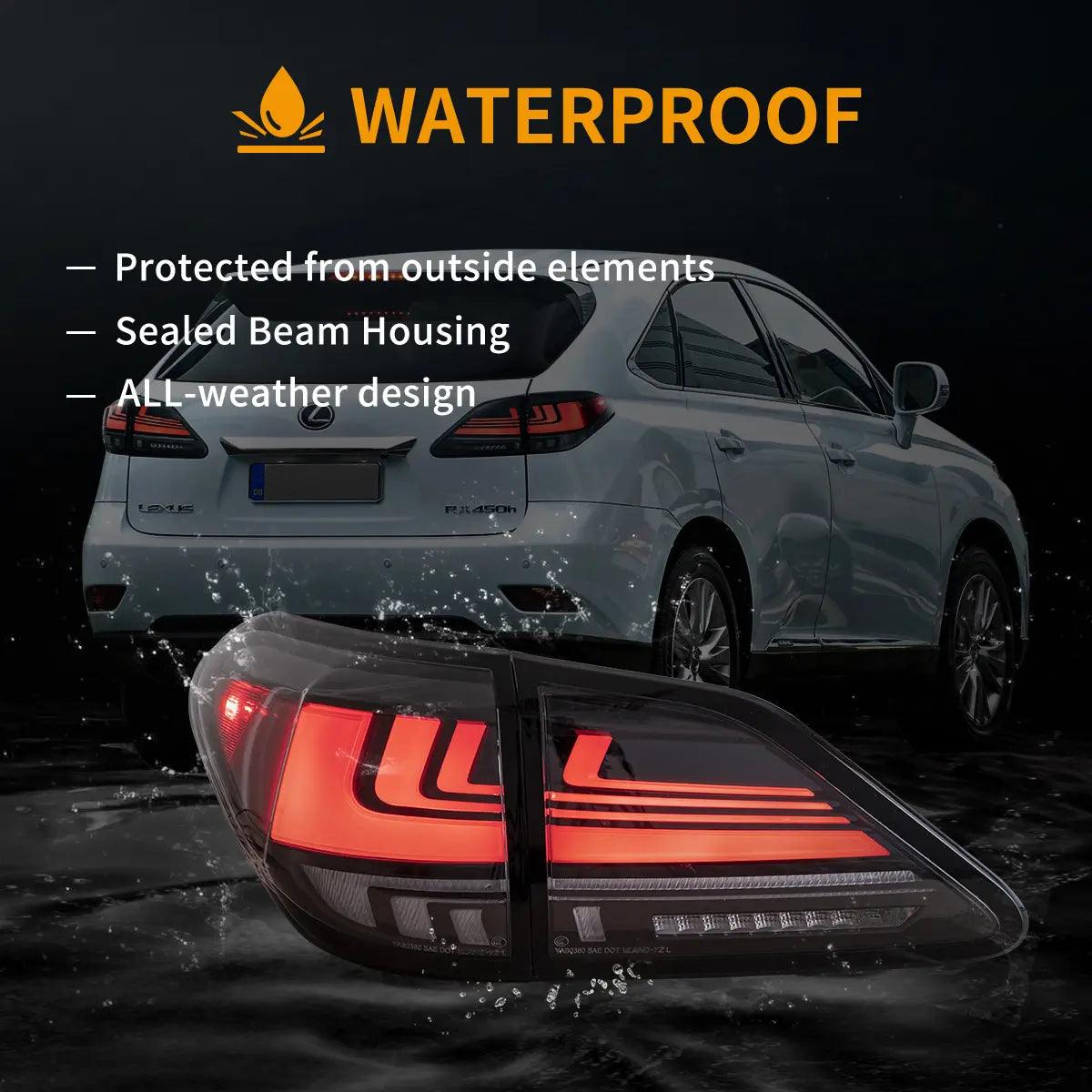 High-Quality LED Tail Lights Assembly with Dynamic Welcome Lighting for 2008-2014 Lexus RX350 RX450h (3rd Gen AL10) - JAPAN BUILT - Perfect for Night Driving & Enhanced Safety