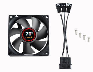 LEPA 80 x 25mm High Performance Cooling Fan with BOL Bearing, Variable Speed Adapter - Quiet PC Case Fan for Gaming Computers, Workstations & Home Office Desktops (Model LP 70D08R)