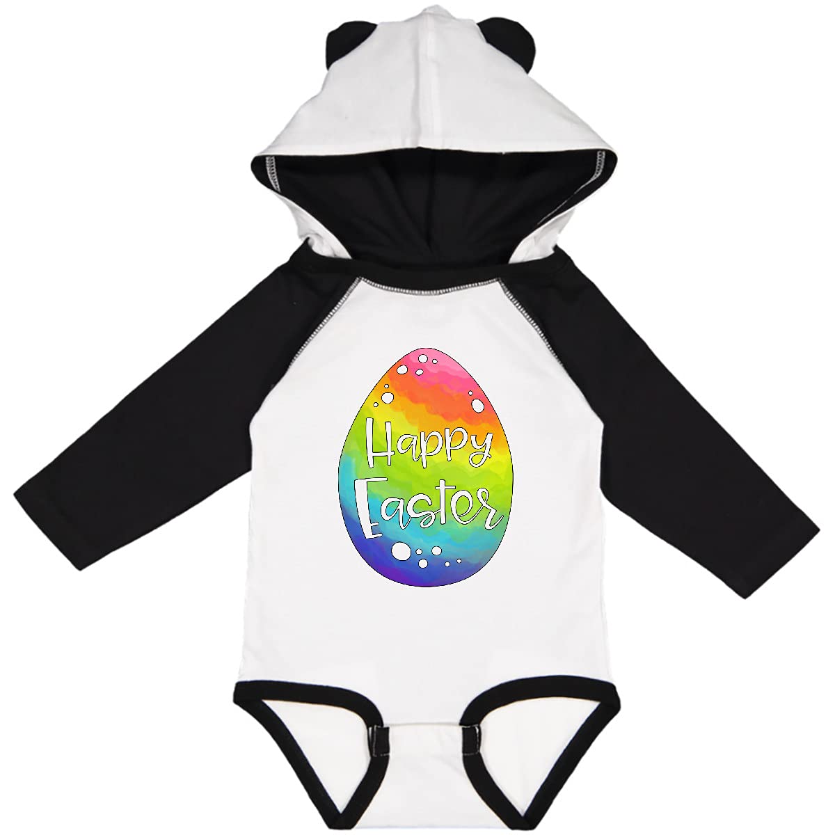 Inktastic Happy Easter Rainbow Easter Egg Long Sleeve Baby Bodysuit - Cute Easter Outfit for Boys & Girls, Holiday Photo Shoot & Family Gathering