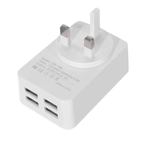 Earldom 5V 4.4A Multi-Port USB Wall Charger Adapter - Fast Charging for iPhone, Android, iPad - Perfect for Home, Office & Travel