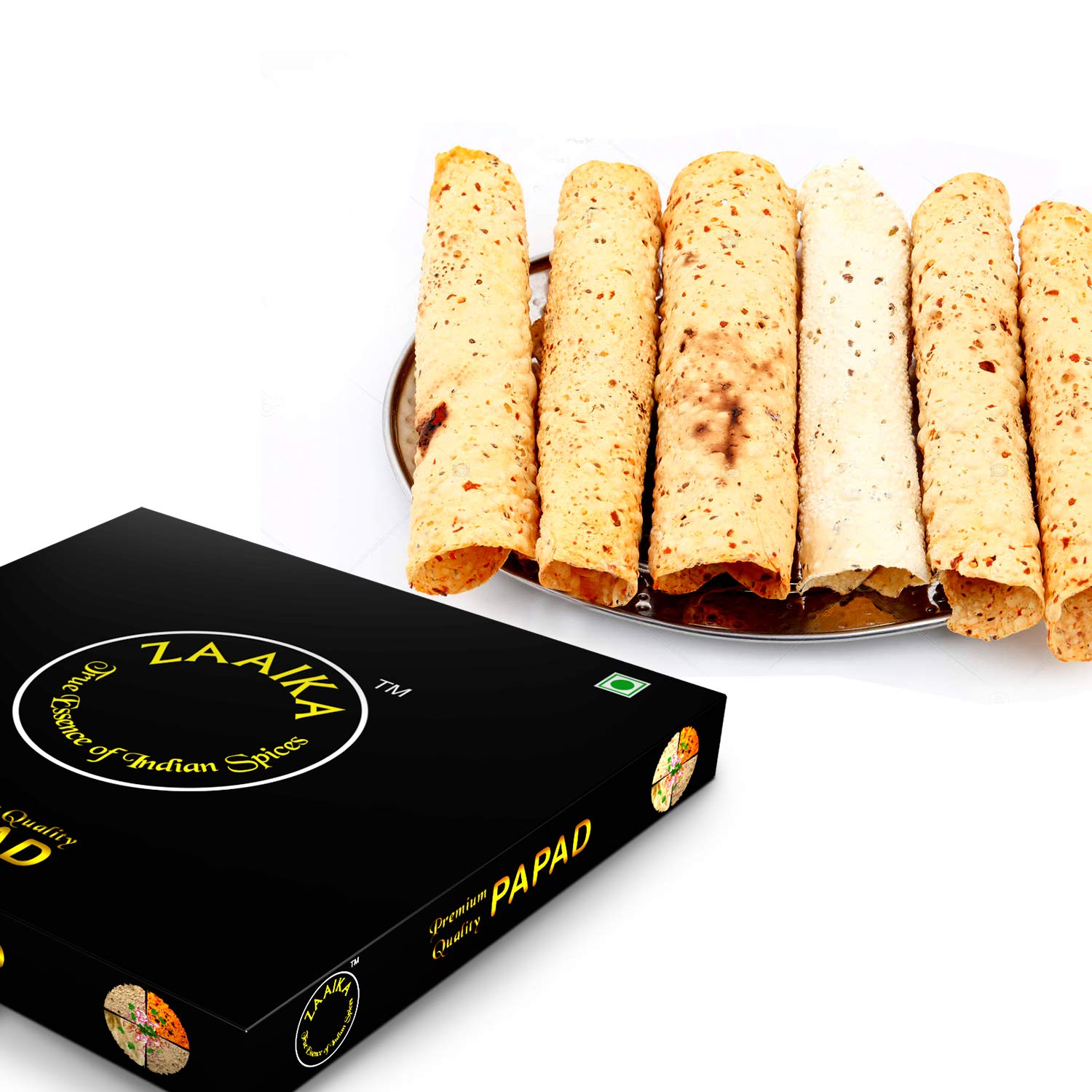 Premium Zaaika Rajasthani Papad - Crunchy Indian Snack Made with Moong & Urad Dal Mix - 500g Pack - Perfect for Parties, Tea Time & Healthy Munching