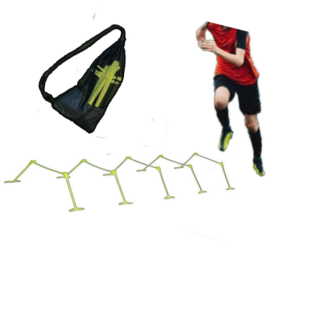 Adjustable Sports Hurdles Set of 5 - Foldable Agility Training Equipment for Soccer, Track & Field, Kids Athletics - Includes Mesh Carry Bag - Perfect for Speed Drills, Home Workouts & School PE Classes