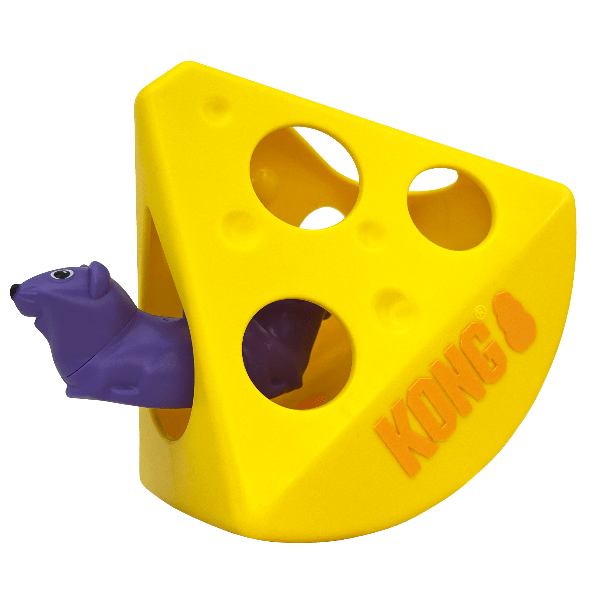 KONG Rewards Rocker Cheese Cat Toy - Interactive Cat Chew Toy for Kittens & Adult Cats - Fun Playtime & Dental Health - Perfect for Indoor Play & Stress Relief