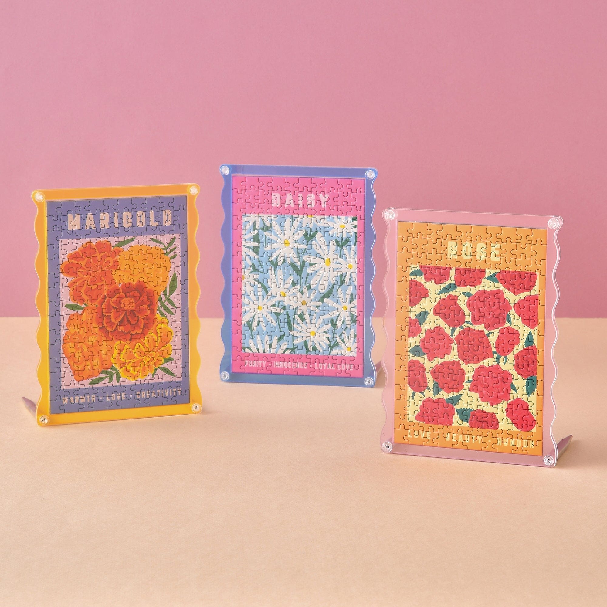 Marigold Flower Puzzle Frame - DIY Floral Jigsaw Puzzle for Adults & Kids - Perfect for Home Decor, Gifts, and Relaxation