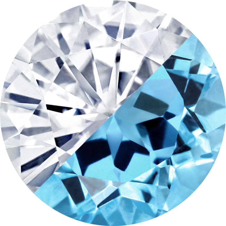 White Moissanite - Swiss Blue Topaz