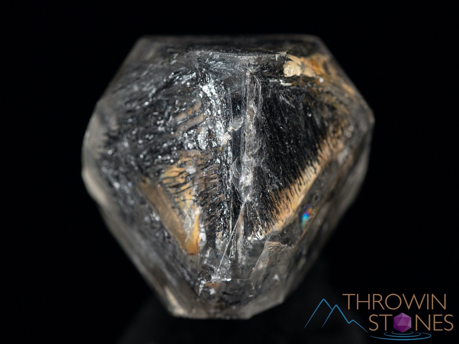 Natural Quartz Crystal with Carbon Inclusions - Unique Raw Stone Specimen for Home Decor, Healing & Collection | Perfect Housewarming Gift & Spiritual Decor (40088) | Ideal for Meditation Spaces, Office Desk & Crystal Healing Practices