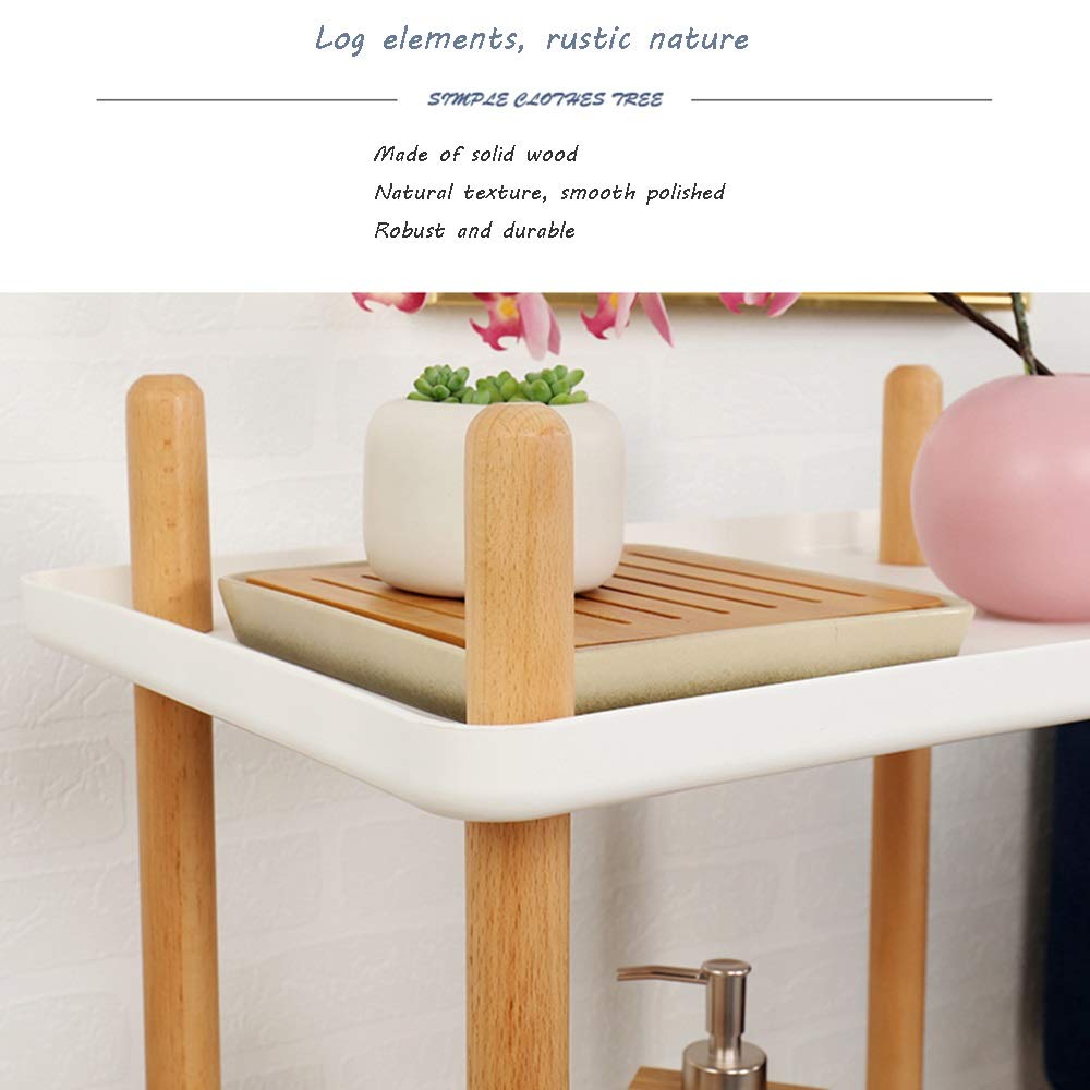 Nordic Style White Small Coffee Table with Casters - Mobile Side Table with Double Layer Open Storage for Living Room, Bedroom, Office - Multifunctional Snack Table & Sofa End Table for Home Decor