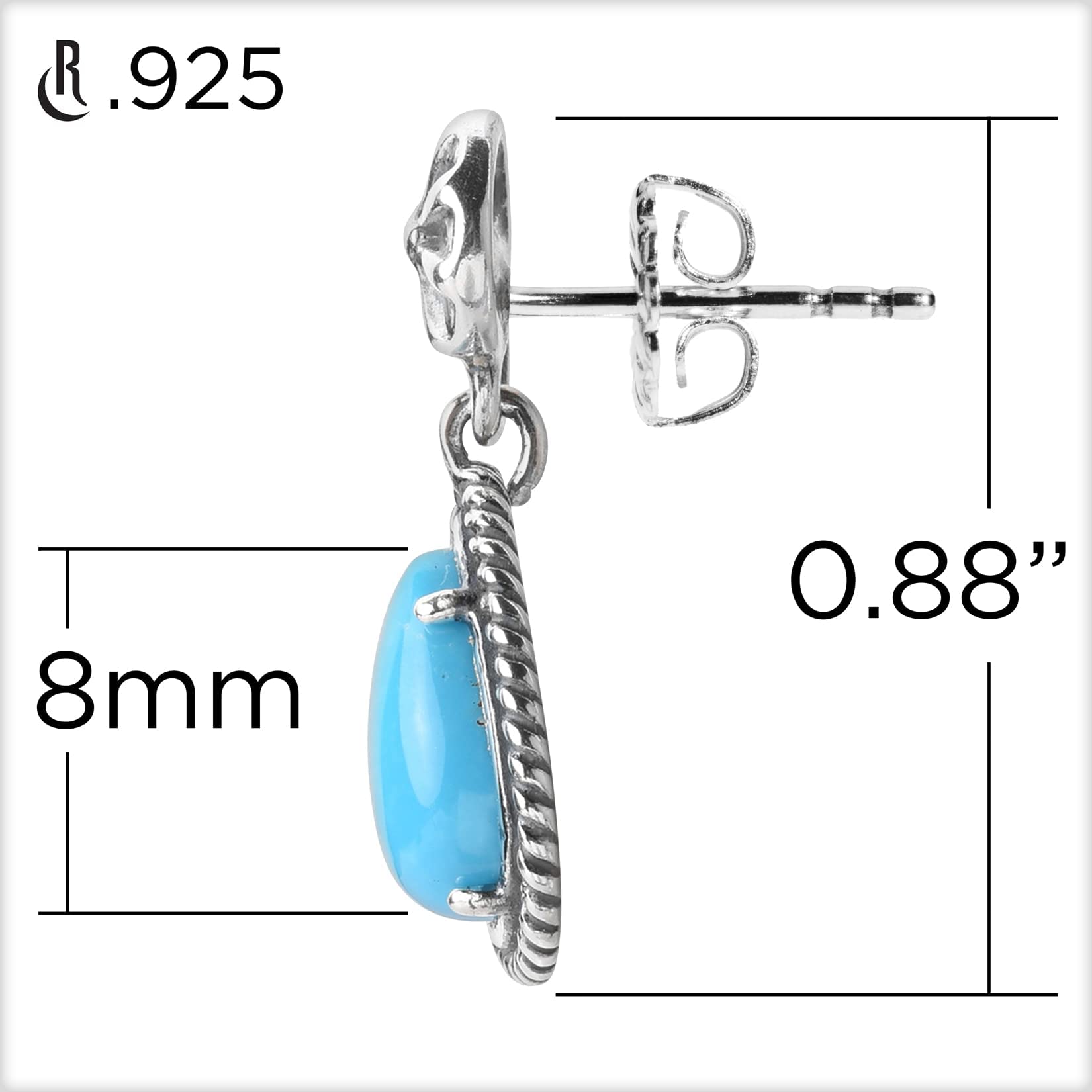 American West Sterling Silver Gemstone Drop Earrings for Women – Elegant Dangle Earrings for Parties, Weddings & Special Occasions
