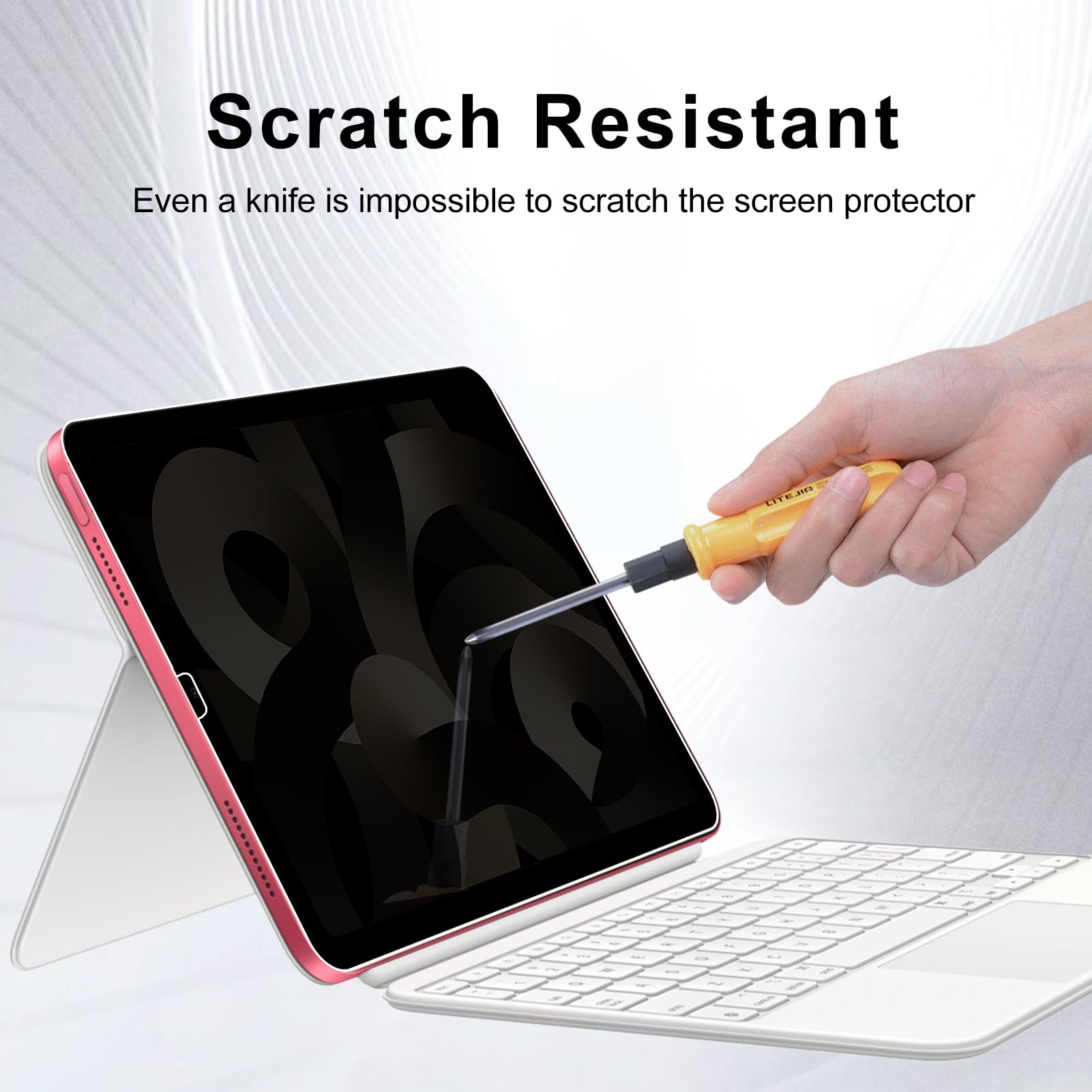 Privacy Screen Protector for iPad Pro 10.9 Inch (2022/2020 Model, Air 5/4) - Anti-Scratch 9H Hardness Tempered Glass Screen Protector with Bubble-Free Installation - Perfect for Office, Study & Travel Use