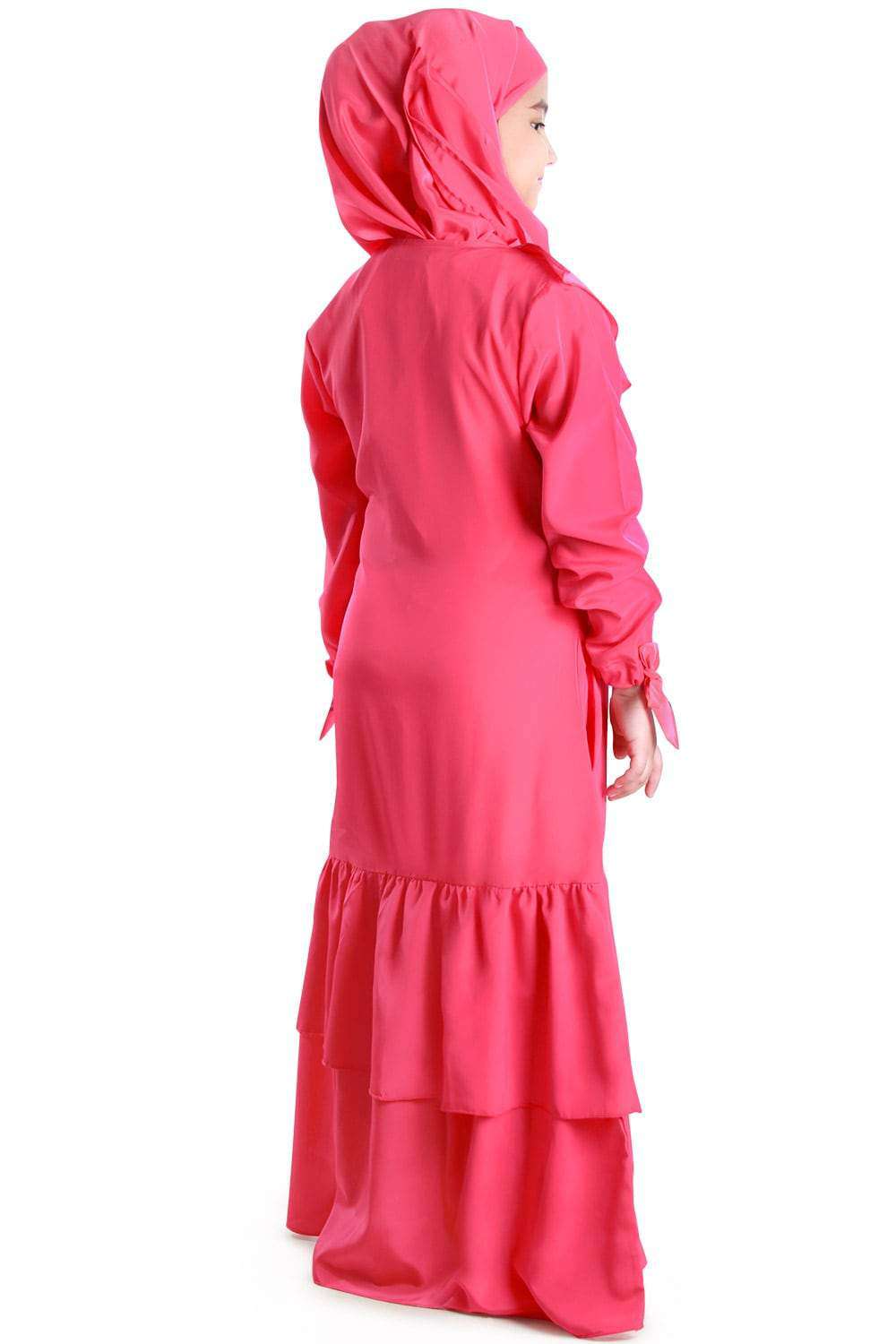 Rahilah Kids Abaya Dress - Islamic Prayer Dress for Girls - Perfect for Eid, Mosque, and Special Occasions