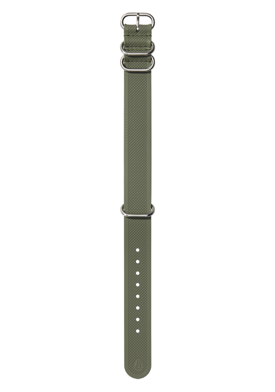 20mm FKM Rubber One Piece Watch Band - Olive Green Durable Replacement Strap for Men & Women - Perfect for Casual, Outdoor & Everyday Wear