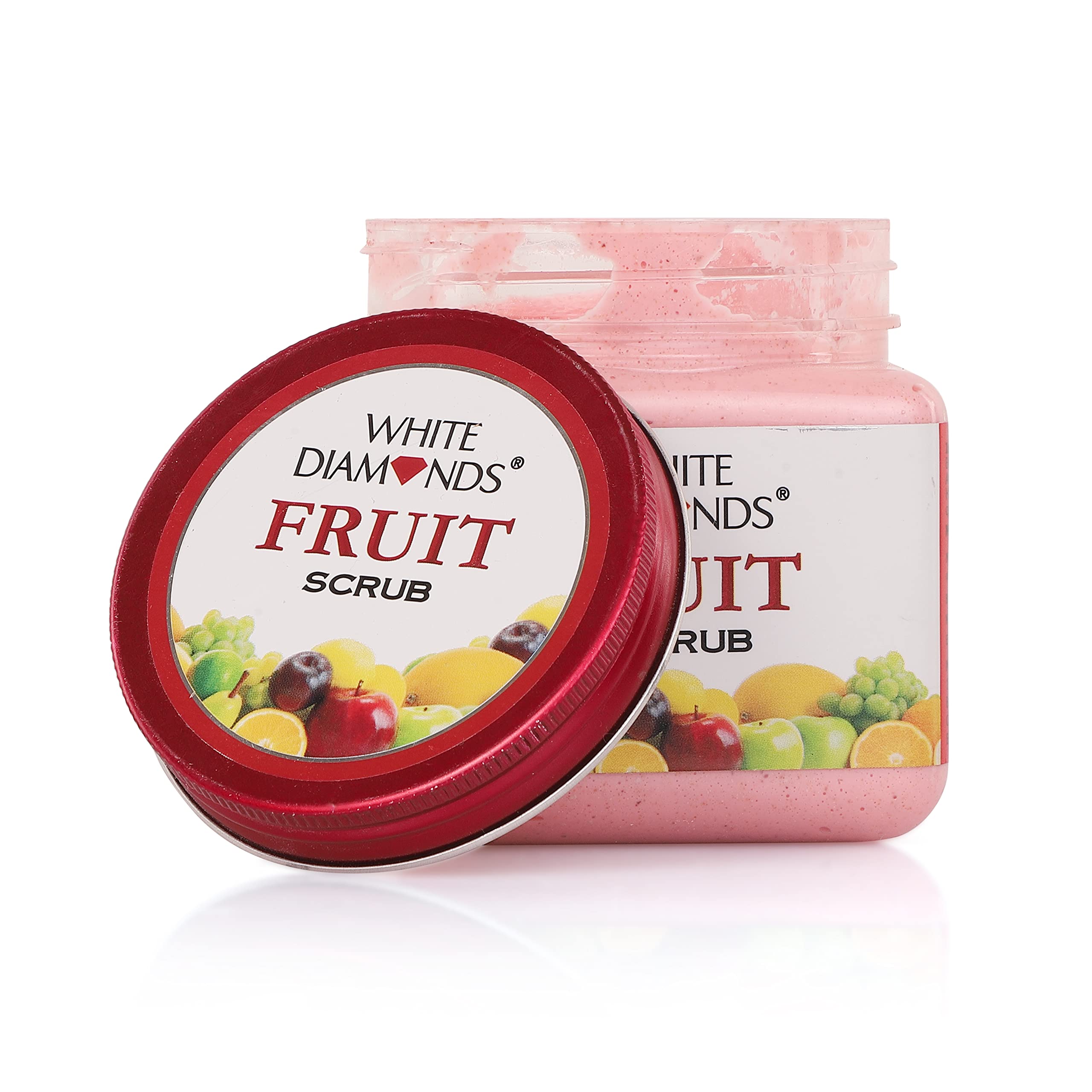 WHITE DIAMONDS Fruit Face & Body Scrub - Deep Exfoliating Cleanser for All Skin Types (380ml) | Gentle Skin Renewal for Daily Beauty Routine & Spa Treatments
