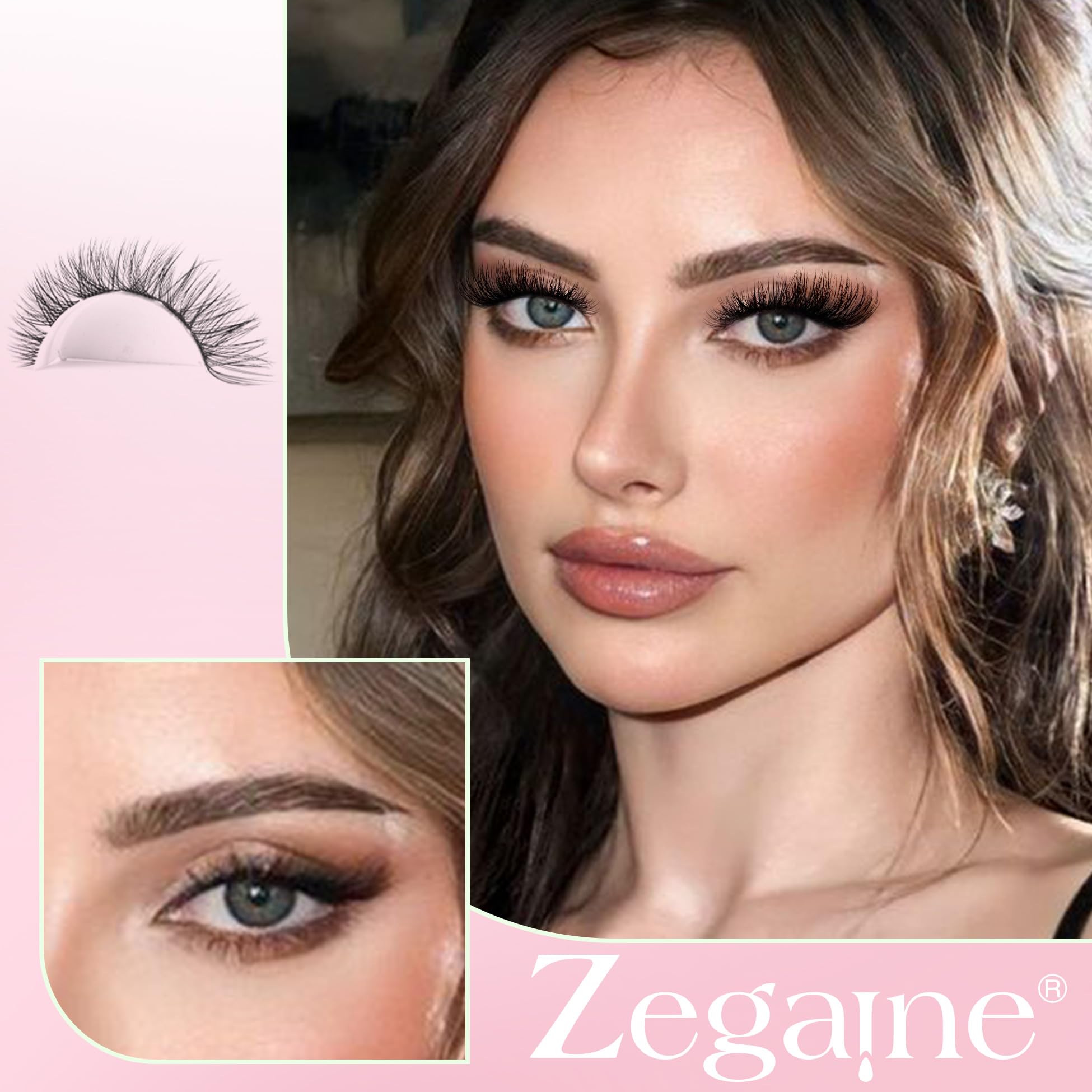 Premium Cat Eye Lash Extensions Kit - Natural Cluster Lashes (8-16mm, 132pcs/11 Pairs) with Eyelash Glue, Tweezers & Brushes - Fox Eye Effect for Dramatic Look - Perfect for Parties, Weddings & Special Occasions - Zegaine