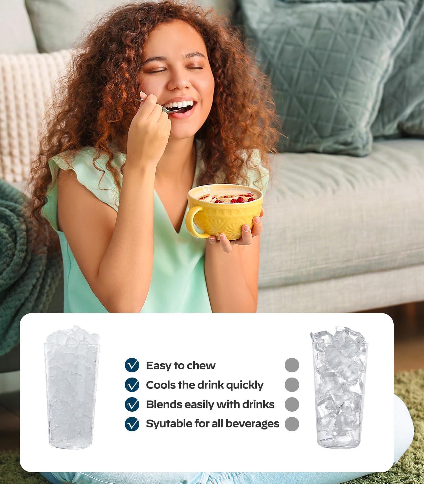 Silonn Countertop Nugget Ice Maker with Self-Cleaning Function - 33lbs/24H Pebble Ice Machine for Home, Kitchen, Office - Perfect for Cocktails, Sodas & Entertaining (Green)