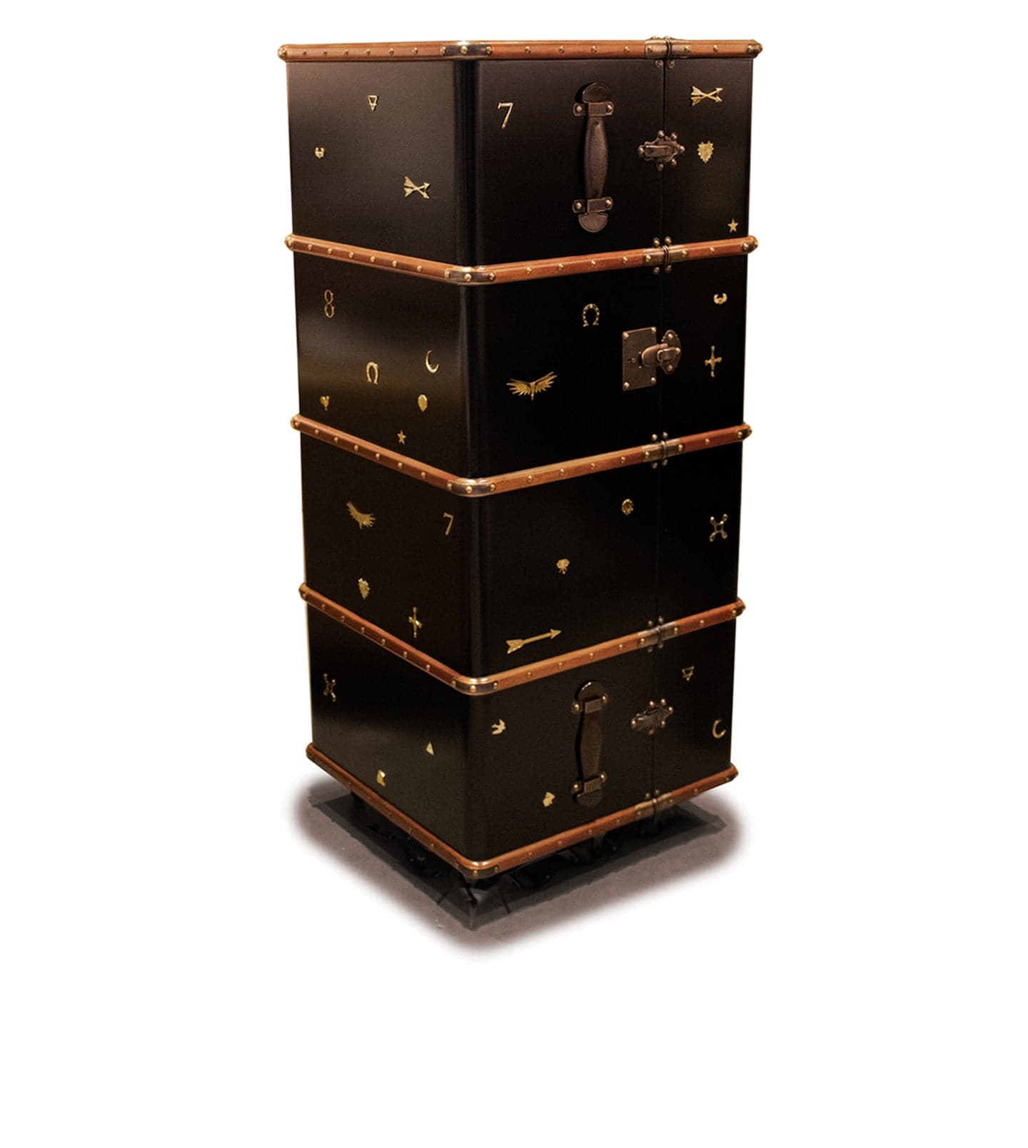 FoundRae Trunk - Stylish Black Leather Travel Trunk for Women | Perfect for Airplane Carry-On, Weekend Getaways & Luxury Storage