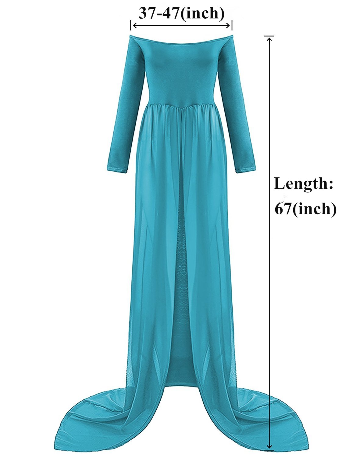 ZIUMUDY Maternity Maxi Dress - Elegant Chiffon Photography Gown with Split Front for Maternity Photoshoots, Baby Showers & Pregnancy Announcements