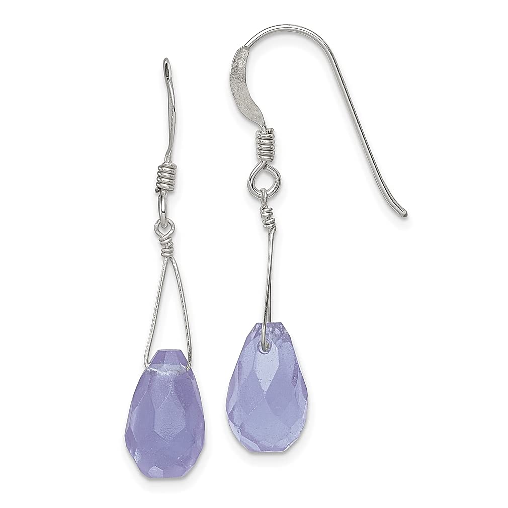 925 Silver Blue Quartz Drop Earrings for Women - Elegant Gift for Her