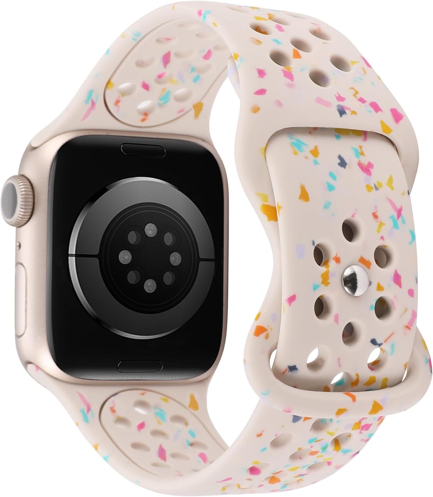 BEEXI Soft Silicone Sport Band for Apple Watch Series 10/9/8/7/6/5/4/3/2/1/SE - Breathable Replacement Strap Compatible with 38mm/40mm/41mm/42mm - Perfect for Running, Gym & Outdoor Activities