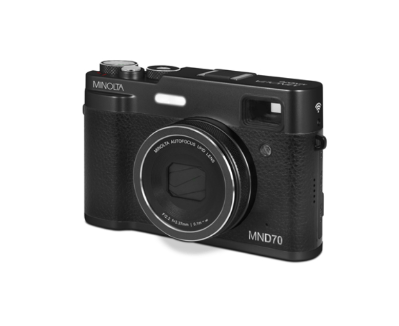 MINOLTA MND70 Retro 48MP Autofocus 5K Ultra HD Dual Lens WiFi Digital Camera (Black) - Perfect for Travel, Vlogging & Street Photography