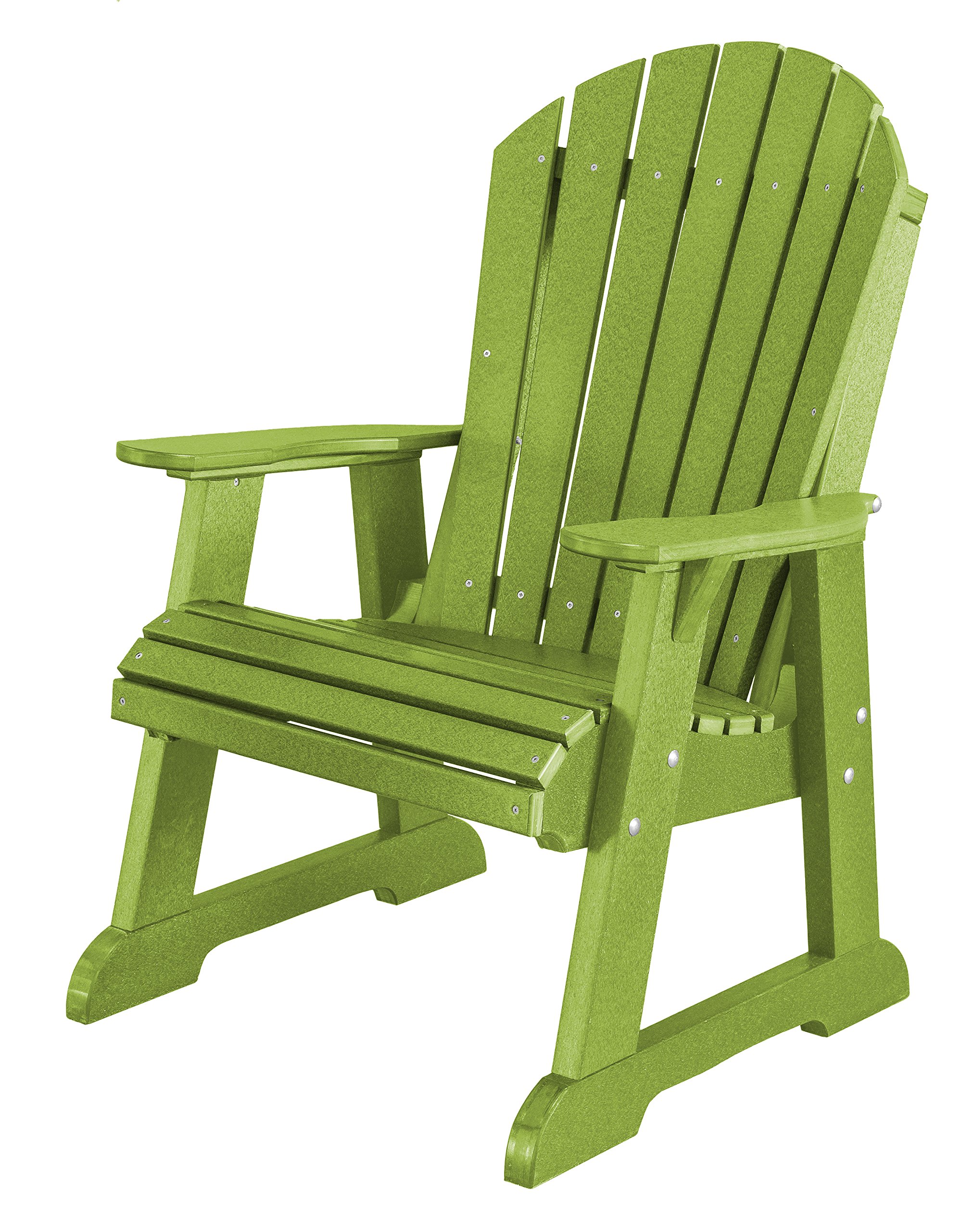 Wildridge Heritage Poly High Fan Back Patio Chair - Durable Outdoor Furniture in Lime Green for Garden, Poolside & Backyard Relaxation