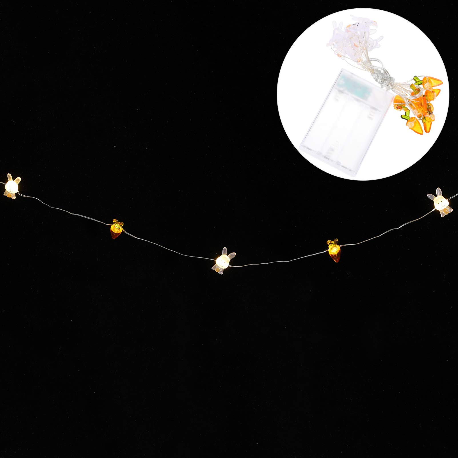 Uonlytech Copper Wire LED Rabbit Shaped Lamp - Carrot Night Light for Bedroom, Kids Room, Party Decor & Gift Idea | Dimmable Ambient Lighting for Nursery, Living Room & Special Events