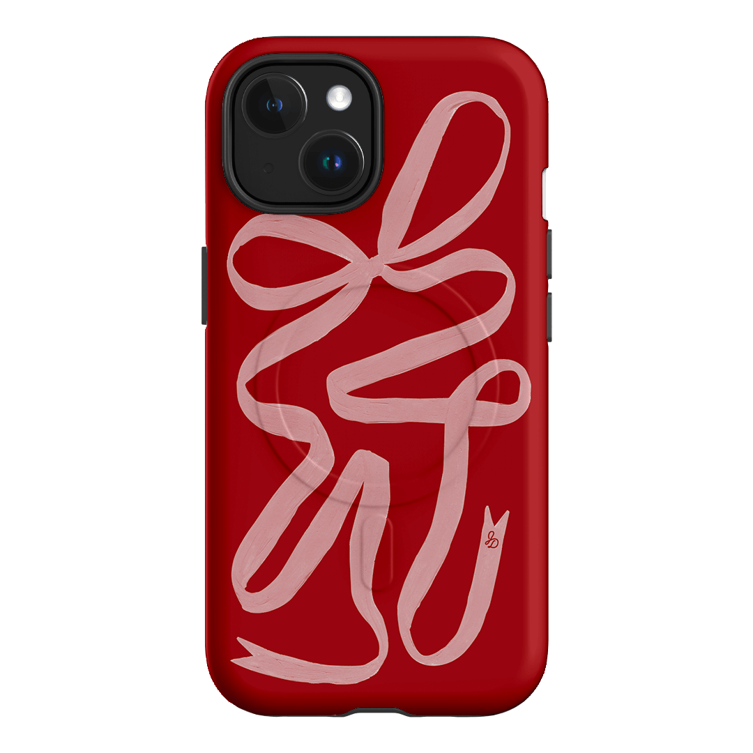 Cupid's Bow Ribbon Phone Case for iPhone & Samsung - Elegant Valentine's Day Gift for Her, Romantic Couple Accessory | Perfect for Dating, Anniversaries & Special Occasions