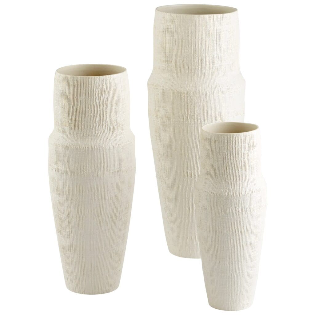 Cyan Design 10920 Leela Vase - White Ceramic Medium Size Home Decor for Living Room, Dining Table, Wedding Centerpiece