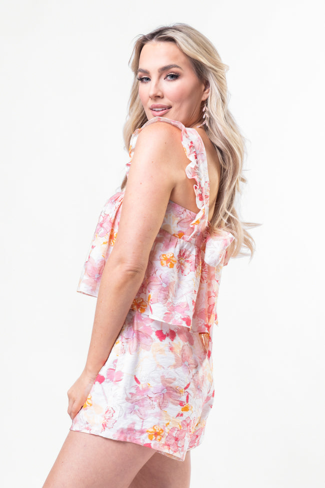 Meadows Call Multi Floral Print Two Piece Set - Women's Floral Printed Crop Top & Skirt Outfit for Summer | Perfect for Beach Vacations, Music Festivals & Casual Outings