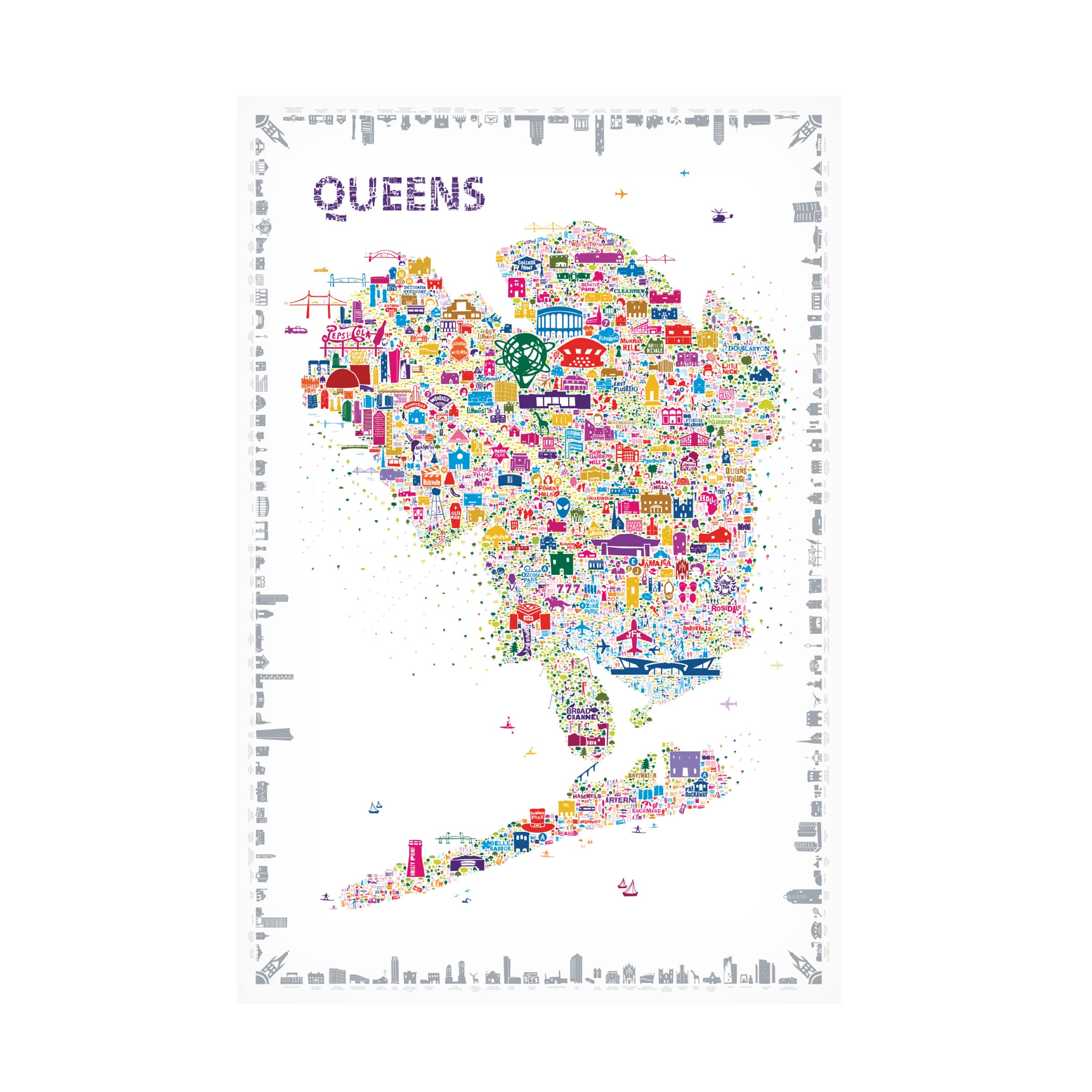 Trademark Fine Art 'New York Collection Queens' Canvas Wall Art Print by Rafael Esquer - Modern Home Decor for Living Room, Bedroom & Office