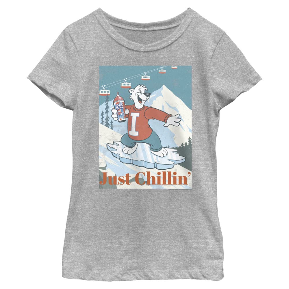 Girl's Iceboarding Bear Graphic Tee - Fun Winter Fashion