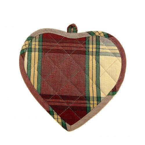 Heart-Shaped Pot Holders Set of 2 - Sherwood Burgundy Oven Mitts for Kitchen, Baking & Cooking - Heat Resistant & Stylish Home Decor