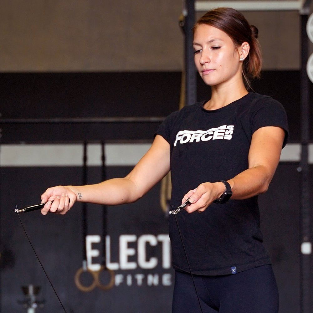 Force USA SR1 Speed Jump Rope - High Performance Skipping Rope for CrossFit, Boxing & Cardio Workouts - Durable Steel Cable with Ball Bearings for Fast Rotation - Perfect for Home Gym, Fitness Training & Weight Loss